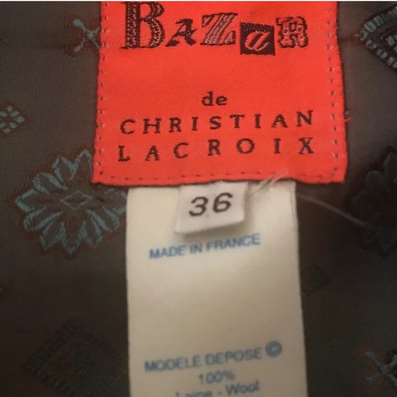 Vintage CHRISTIAN LACROIX Bazar 100% Wool Skirt Size 36 (S/XS) MINT CONDITION - Picture 13 of 15